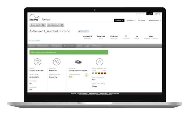 ResMed-AirView-dépannage-remote-assist mobile
