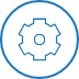Une icône en forme de cercle bleu avec un dessin au trait d'un rouage à l'intérieur signifiant Device Diagnostic (Diagnostic de l'appareil)