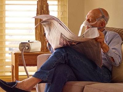 Patient BPCO traité chez lui par ventilation non invasive